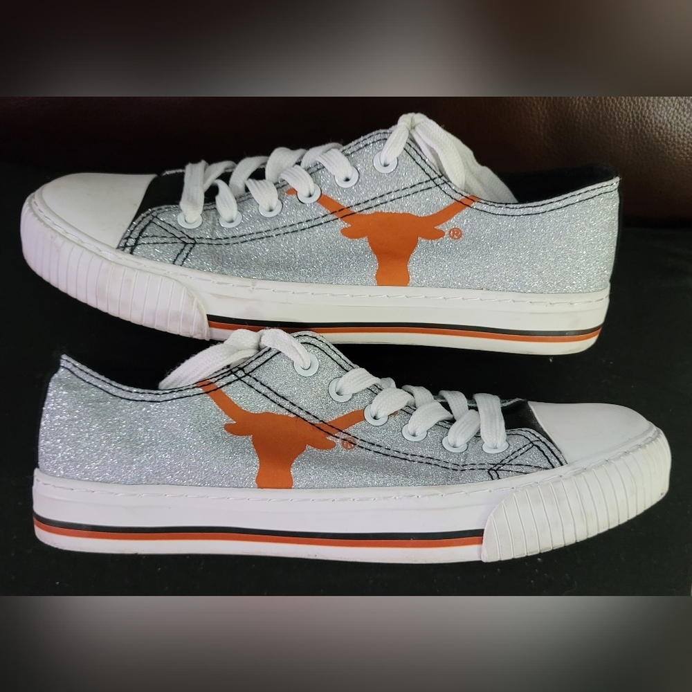 *****SOLD******  NWOT FOCO TX Longhorns NCAA Women Glitter Low Top Canvas